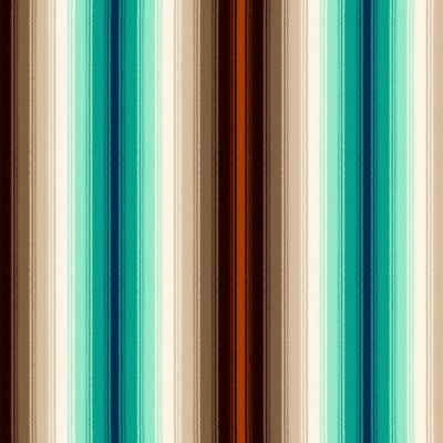 Vertical Stripes Pattern in Brown and Turquoise Flame on Double-Sided Brushed DTY Stretch