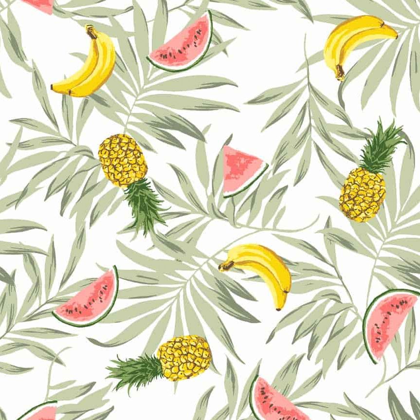 Off-White Banana Conversational Pattern Printed on Brushed DTY Fabric